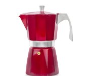 Кофеварка гейзерная на 9 чашек, цвет красный, для всех типов плит, литой алюминий, Evva Red