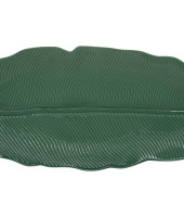 Блюдо-листок сервировочное (зелёный) Мадагаскар, большой, в подарочной упаковке.