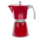 Кофеварка гейзерная на 12 чашек, цвет красный, для всех типов плит, литой алюминий, Evva Red