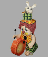 Статуэтка "Клоун - барабанщик с кроликом", Zampiva