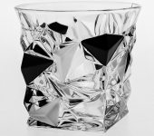 Набор стаканов для виски "Glacier" матовый/чёрный, 6 шт, хрусталь, Bohemia Jihlava