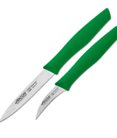 Набор ножей 2 шт, для чистки и нарезки овощей, рукоять зеленая, Arcos