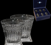 Набор для виски, 6 бокалов. с серебряным декором, 14х27х30 CR1859BC