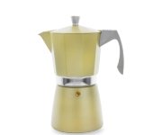 Кофеварка гейзерная на 9 чашек, цвет золотой, для всех типов плит, литой алюминий, Evva Golden