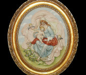 Барельеф "Мадонна с ангелами и голубями", Porcellane Principe
