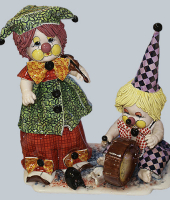 Статуэтка "Дуэт: клоун - скрипач и клоун - барабанщик", Zampiva