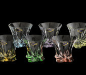 Набор стаканов для виски "Разноцветное дно", Aurum-Crystal s.r.o.