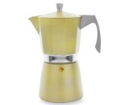 Кофеварка гейзерная на 12 чашек, цвет золотой, для всех типов плит, литой алюминий, Evva Golden