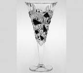Набор бокалов для вина "Glacier" матовый/чёрный, 6 шт, хрусталь, Bohemia Jihlava
