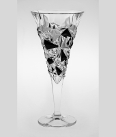 Набор бокалов для вина "Glacier" матовый/чёрный, 6 шт, хрусталь, Bohemia Jihlava