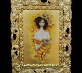Картина овальная "Клоун с виолончелью", Zampiva