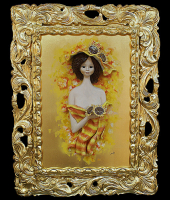 Картина овальная "Клоун с виолончелью", Zampiva