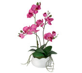 Декор.цветы Орхидея бордо в керамической вазе