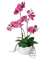 Декор.цветы Орхидея бордо в керамической вазе