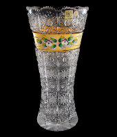 Ваза 26 см, хрусталь с лепкой, Aurum Crystal