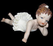 Фарфоровая кукла "Маленькая балерина лежит", Sibania