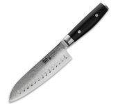 Нож Сантоку 16.5 см, с углублениями на лезвии, (69 слоев) серия Ran, дамасская сталь, Yaxell