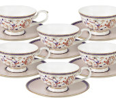 Набор 12 предметов Королева Анна: 6 чашек+ 6 блюдец
