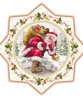 Блюдо для торта Дед Мороз с подарками в подарочной упаковке.