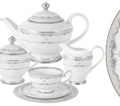 Чайный сервиз Корона (серебро) 23 предмета на 6 персон, Midori