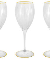 Набор: 6 хрустальных бокалов для вина Пиза золото