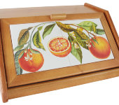 Деревянная хлебница с керамическими вставками "Апельсины", LCS         