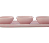 Набор Форма розовый: тарелка + 3 салатника в подар.упаковке