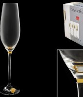 Бокалы для шампанского "Celebration - Золотая капля на дне", набор 6 шт, Rona