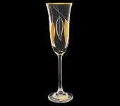 Бокал для шампанского "Флора - Золотые листья", набор 6 шт, Rona