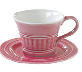 Чашка с блюдцем (тём.розовый) Abitare без инд.упаковки