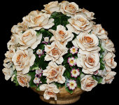 Корзина "Розы с мелкими садовыми цветами", 2012/61, Artigiano Capodimonte