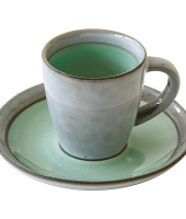 Чашка с блюдцем Origin (салатовая) без инд.упаковки