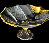 Ваза для фруктов на ножке "Calypso" золото, хрусталь, Bohemia Jihlava
