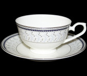 Набор из 6-ти чайных пар "Зима" (12 предметов), цвет декора: платиновый, упаковка: пода J09-324W-12T