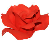 Декор "Роза", красный, Artigiano Capodimonte