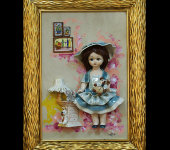Картина прямоугольная "Кукла стоящая у тумбочки", Zampiva