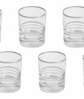 Набор: 6 стопок для водки Спираль (серебро)