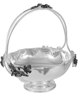 Конфетница с ручкой с отделкой под серебро