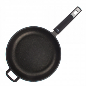 411.28 Сковорода глубокая с антипригарным покрытием, 28 см, литой алюминий с алмазным порошком, черный item