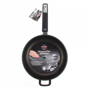 411.28 Сковорода глубокая с антипригарным покрытием, 28 см, литой алюминий с алмазным порошком, черный item