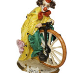 Статуэтка "Клоун на велосипедном колесе", Venere Porcellane d'Arte