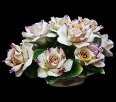 Декоративная корзинка "Чайные розы", Artigiano Capodimonte