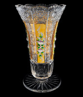 Ваза на ножке, хрусталь с лепкой, 26 см, Aurum Crystal