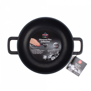 413.24 Сотейник с двумя ручками с антипригарным покрытием, 24 см, литой алюминий с алмазным порошком, черный item
