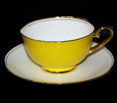 Набор из 6-ти чайных пар "Классика" (12 предметов), цвет декора: золотой + желтый GS2-002/GGK-L-PAIR