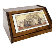 Деревянная хлебница с керамическими вставками "Натюрморт", LCS