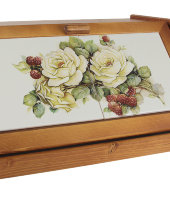 Деревянная хлебница "Роза и малина", LCS