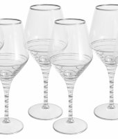 Набор: 6 бокалов для вина Спираль (серебро)