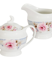 Набор: сахарница + молочник Розовый блюз
