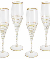 Набор: 6 бокалов для шампанского Спираль (золото)